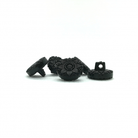 Bouton acrylique fleur noire